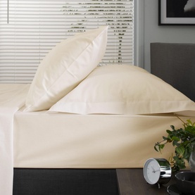 200 Thread Count Cotton Percale Housewife Pillowcase Pair Ecru