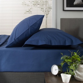 200 Thread Count Cotton Percale Oxford Pillowcase Navy