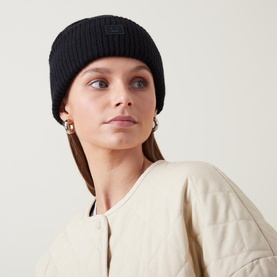 Pansy Face Wool Beanie Hat