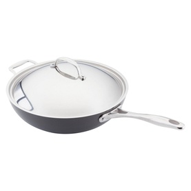Non-Stick Hard Anodised Wok & Lid 30cm