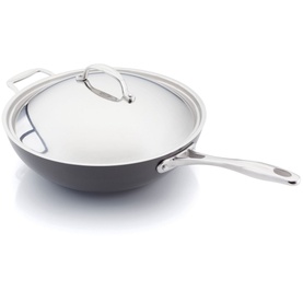 Non-Stick Hard Anodised Wok & Lid 30cm
