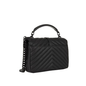 College Quilted Leather Medium Chain Bag