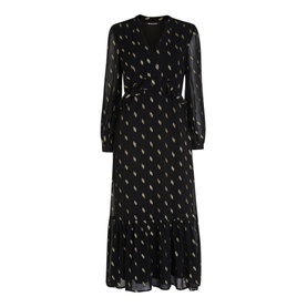 Dobby Metallic Midi Dress