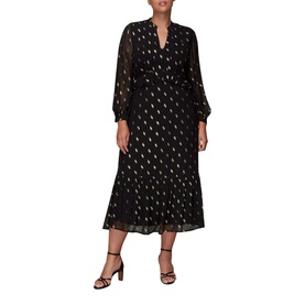Dobby Metallic Midi Dress