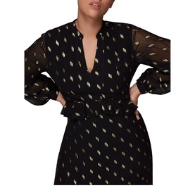Dobby Metallic Midi Dress