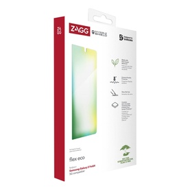 Zagg IS-Fusion ECO AM-Samsung-Fold 4 screen protector in multicolour packaging with eco-friendly branding
