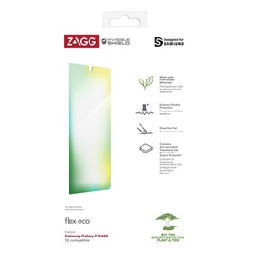 Zagg IS-Fusion ECO AM-Samsung-Fold 4 screen protector in multicolour iridescent packaging, designed for Samsung Galaxy Z Fold4