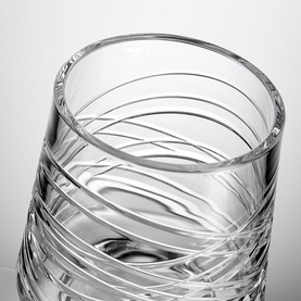 Waterford Aran Mastercraft Ice Bucket 2L in clear crystal, close-up showing intricate crisscross cut pattern inspired by Aran sweater weave