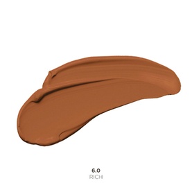Sculpted By Aimee Complete Cover Up Concealer in shade Rich 6.0, shown as two creamy swatches on white background