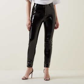 Faux Patent Five Pocket Leggings