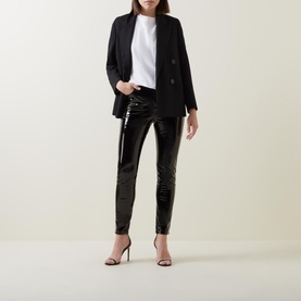 Faux Patent Five Pocket Leggings