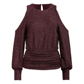 Annabelle Glitter Shoulder Cut Out Top