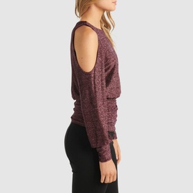 Annabelle Glitter Shoulder Cut Out Top