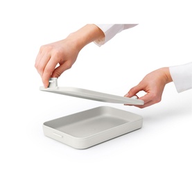 Make & Take Lunch Box, Flat, Plastic - Light Grey