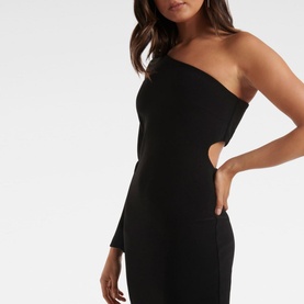 One Shoulder Cut Out Midi Dress
