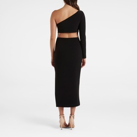 One Shoulder Cut Out Midi Dress