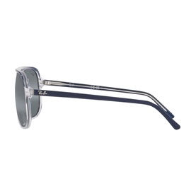 Ray-Ban Square Sunglasses RB2198 in multi, side profile view showing blue acetate temples and silver-tone frame detail