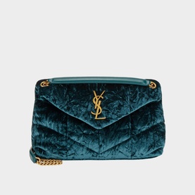 Puffer Small Velvet And Smooth Leather Chain Bag