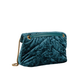 Puffer Small Velvet And Smooth Leather Chain Bag