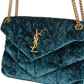 Puffer Small Velvet And Smooth Leather Chain Bag