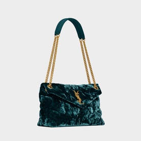 Puffer Small Velvet And Smooth Leather Chain Bag