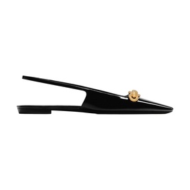 Blade Chain Patent Leather Slingback Pumps