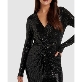 Larissa Metallic Twist Midi Dress