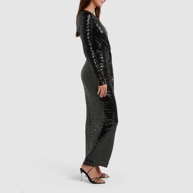 Larissa Metallic Twist Midi Dress