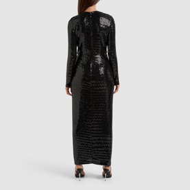 Larissa Metallic Twist Midi Dress
