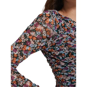 Serena Floral Jersey Mesh Dress