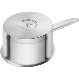 Zwilling PRO 16cm 18/10 Stainless Steel Saucepan in satin-finished silver with matching lid and side handle