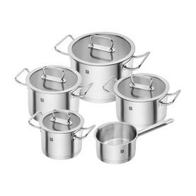 Pro 5 Piece 18-10 Stainless Steel Pot Set Silver