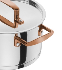 Bellasera 5 Piece Stainless Steel Pot Set Rose Gold Handle