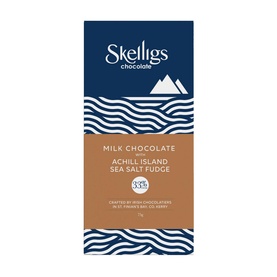 Achill Island Sea Salt Fudge and Milk Chocolate Bar 75g