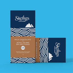 Achill Island Sea Salt Fudge and Milk Chocolate Bar 75g