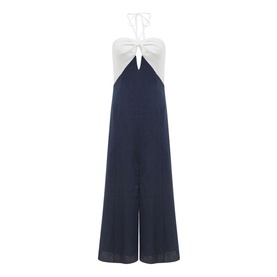 Sian Linen Colour Block Midi Dress