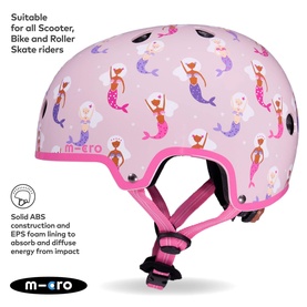 Micro Scooter Mermaid Printed Medium Bike Helmet