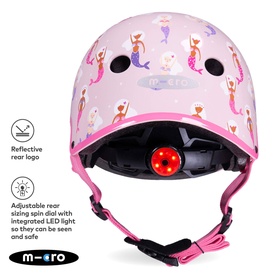 Micro Scooter Mermaid Printed Small Bike Helmet