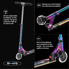 Micro Sprite Classic Neochrome LED Scooter