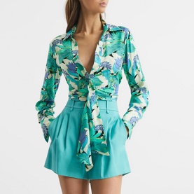 Dana Floral Print Tie Blouse