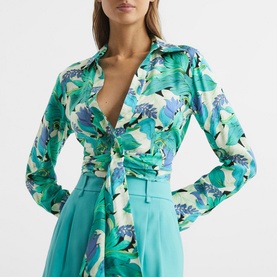 Dana Floral Print Tie Blouse