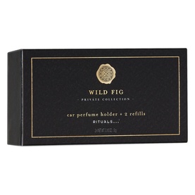 Rituals Wild Fig Car Perfume set in black and gold box, includes car perfume holder and 2 refills