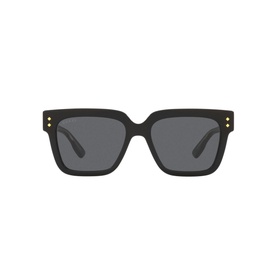 Gucci Rectangle Sunglasses GC001829 in black acetate frame with oversized square lenses and gold stud temple detail