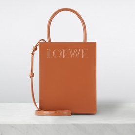 Mini A4 Leather Logo Tote
