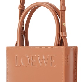 Mini A4 Leather Logo Tote