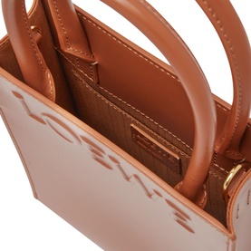 Mini A4 Leather Logo Tote
