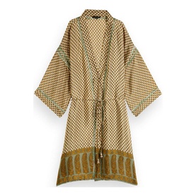Jaypur Saree Kimono Green Flower