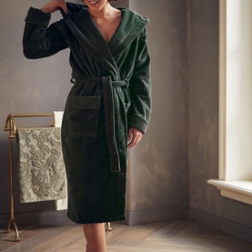 Super Smooth Cotton Bathrobe Women Moss Green