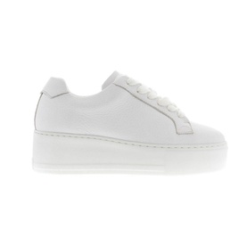 Carl Scarpa Padova Leather Platform Trainers in white with lace-up front, smooth leather upper and thick white platform sole