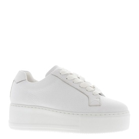 Carl Scarpa Padova Leather Platform Trainers in white, lace-up style with thick white platform sole